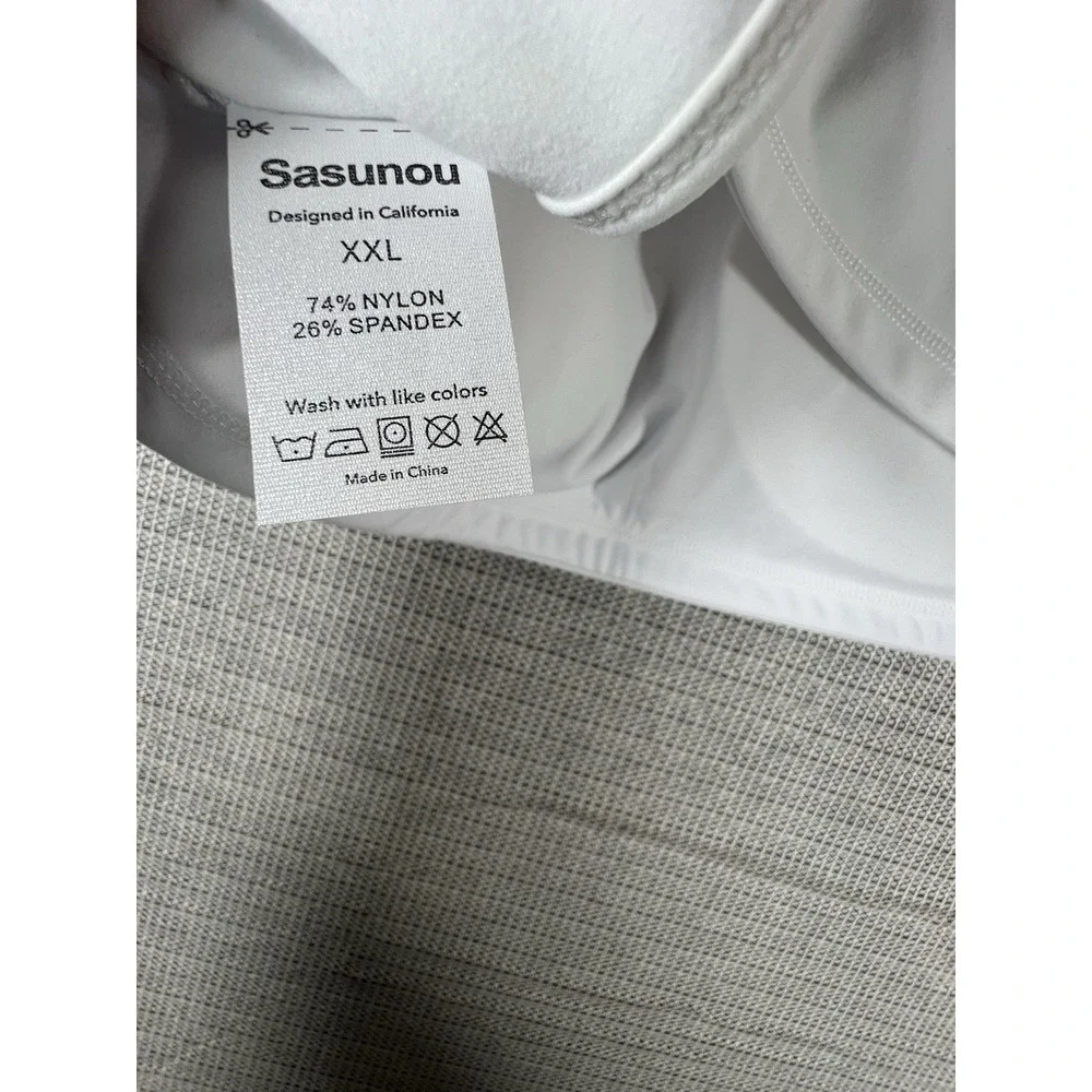 Sasunou Sports Bra Women Wireless Padded Crossback White XXL Gym & Training